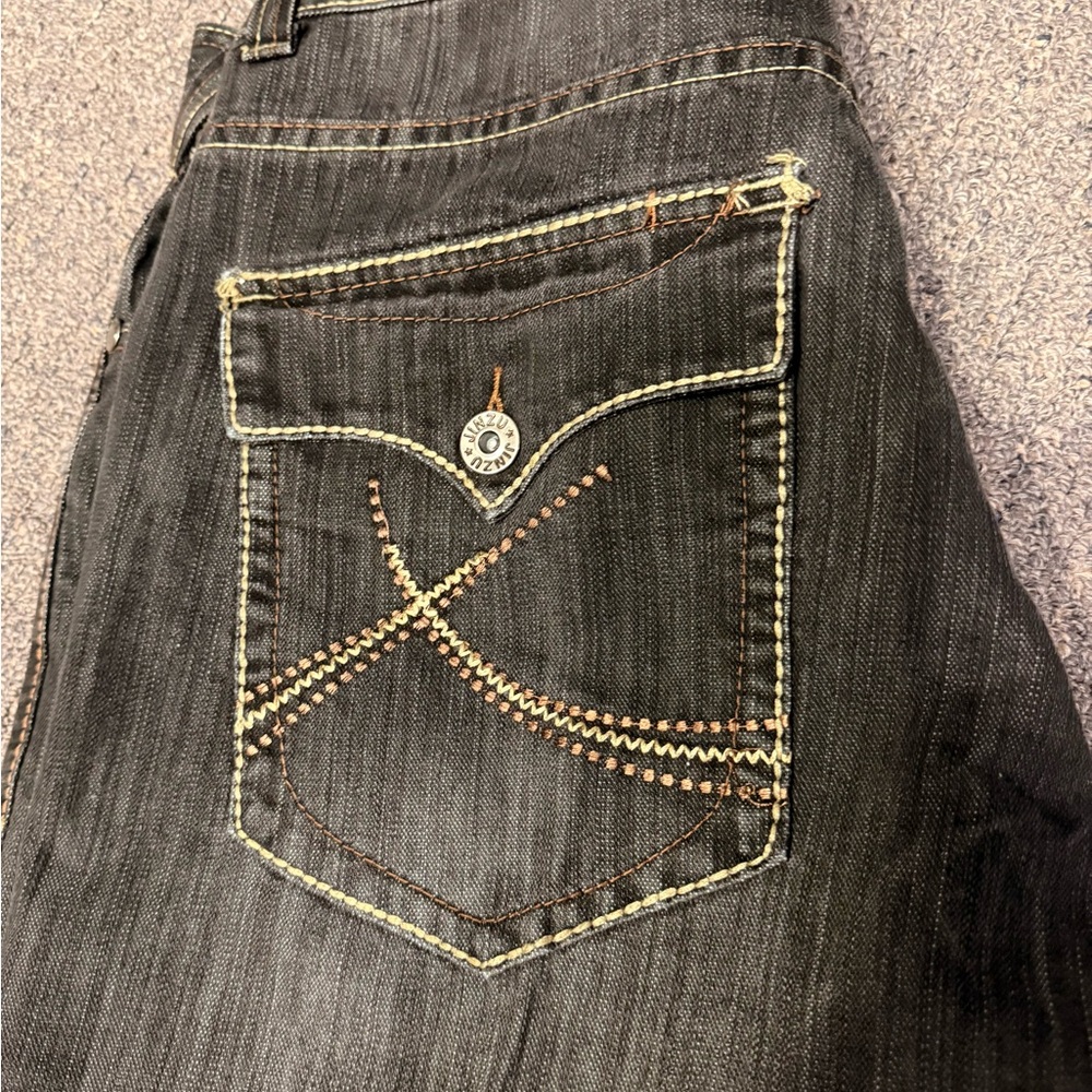 Men's Black Jeans with Embroidered Pocket